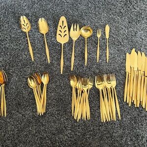 Florentine Gold Plated Cutlery Set-74 pieces